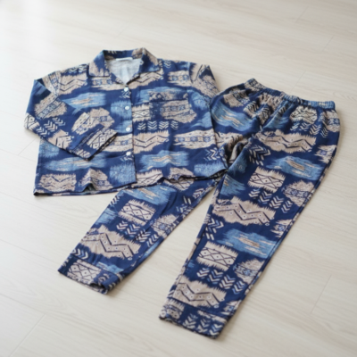 One Set Premium Rayon Motif - Blue Pattern